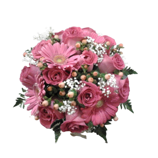 Bouquet de flores en tonos rosas