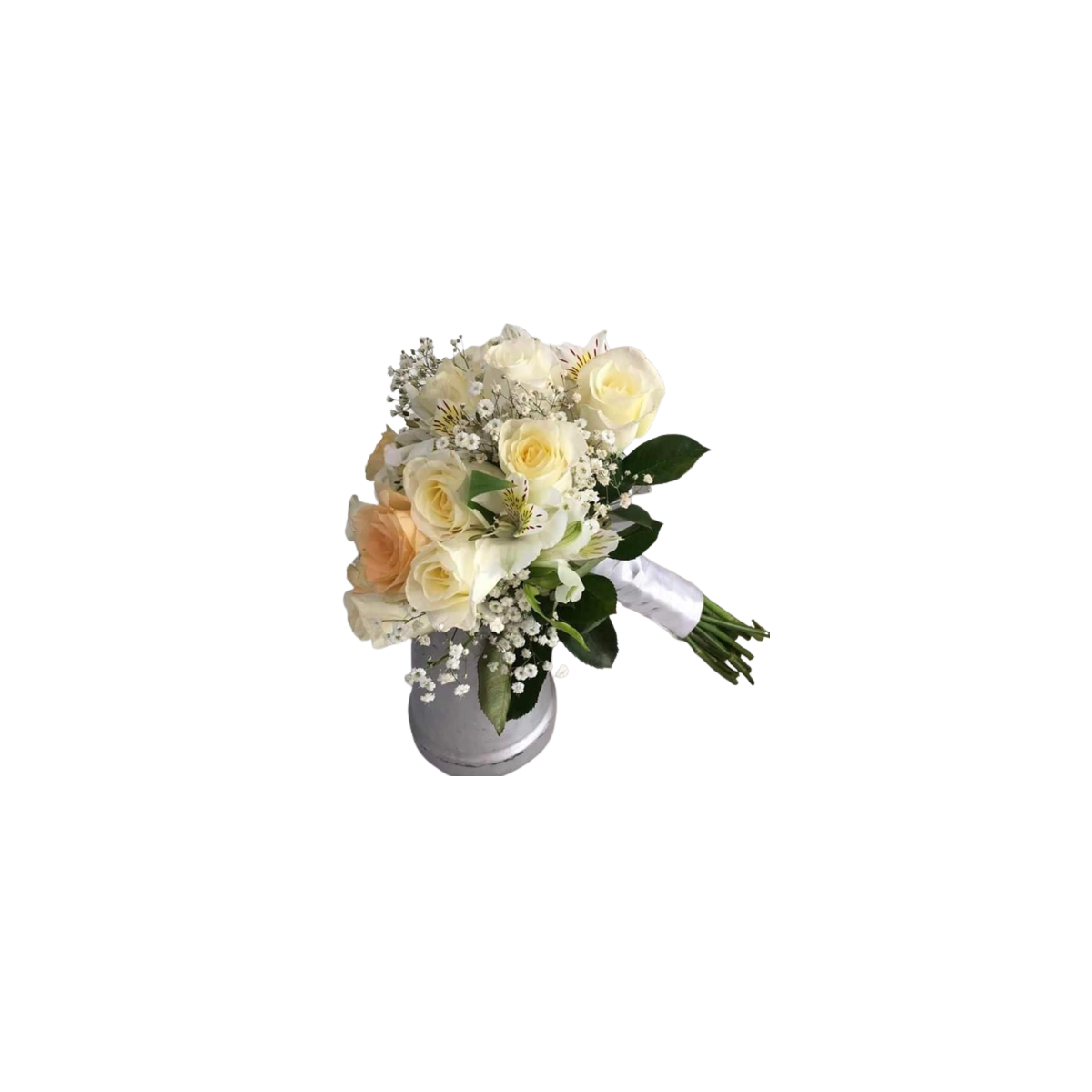 Bouquet blanco y salmon