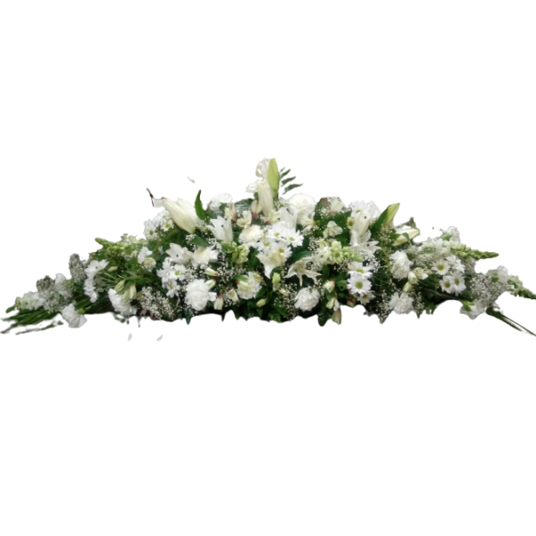 Centro alargado de flores naturales