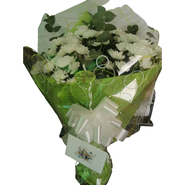 Ramo de margaritas y eucalipto