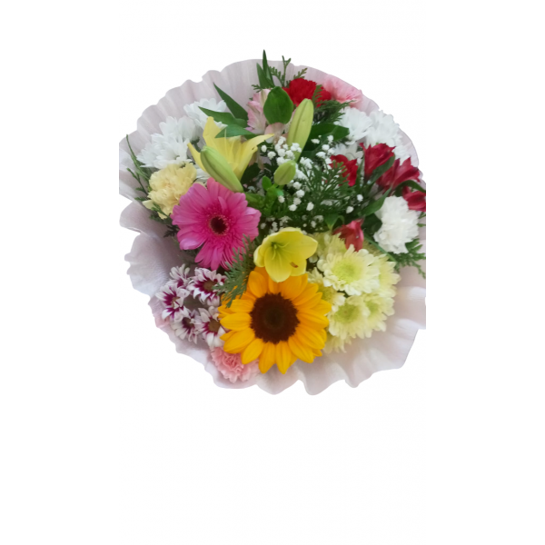 Ramo redondo con papel rosa