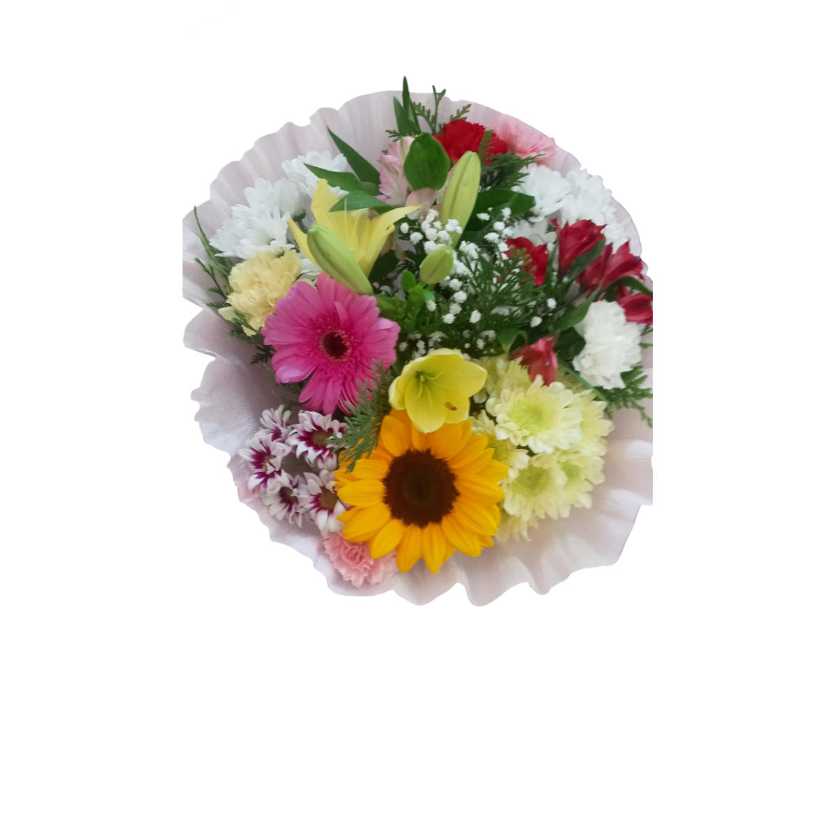 Ramo redondo con papel rosa